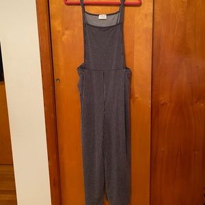 Stripped Overalls Romper